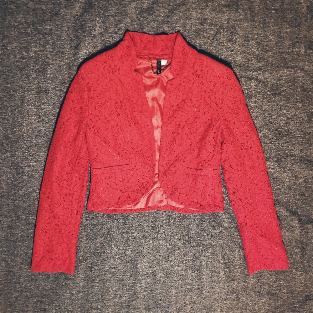 H&M Red Lace Jacket / Blazer